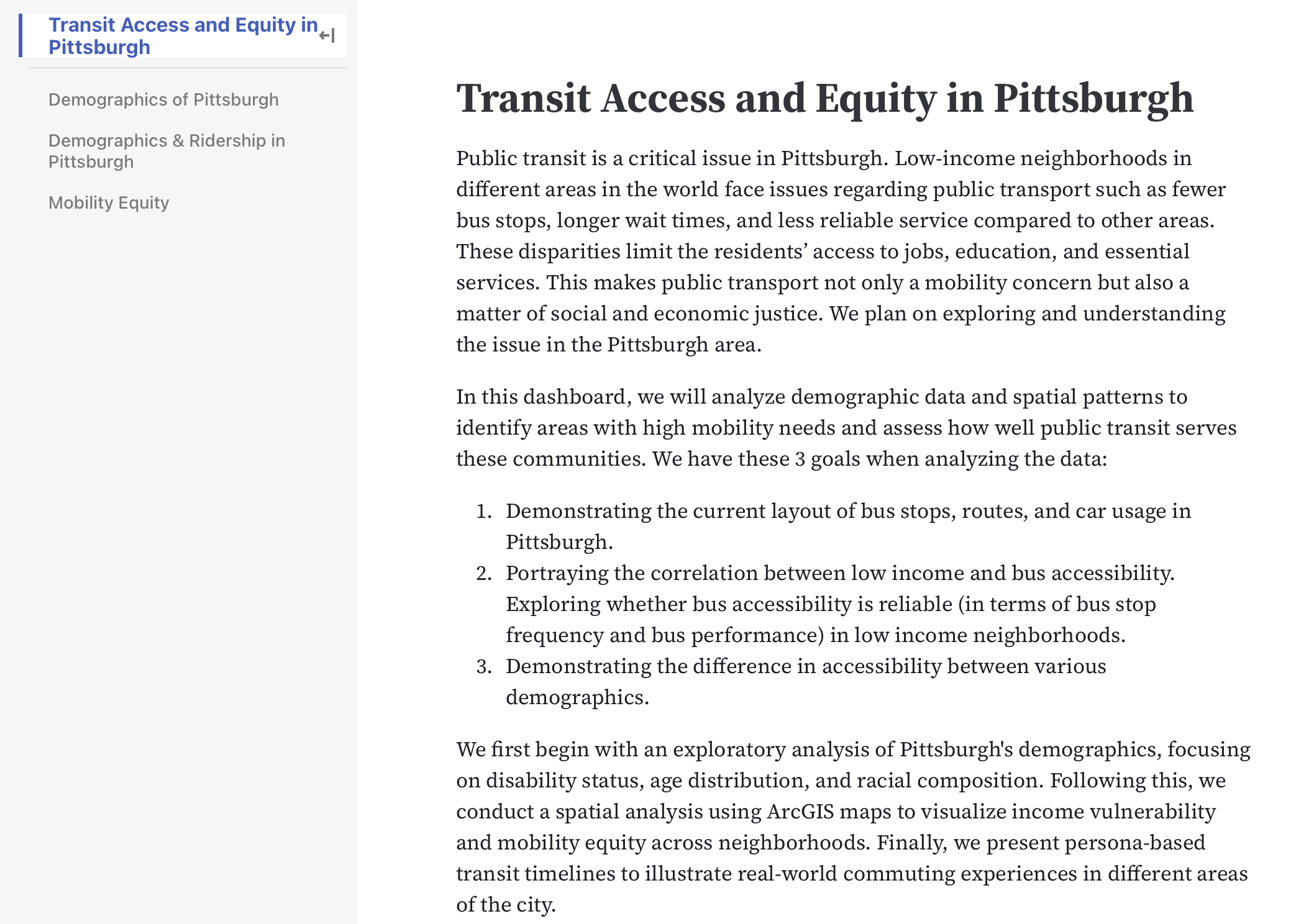 Team 1 - Transit Access and Equity in Pittsburgh