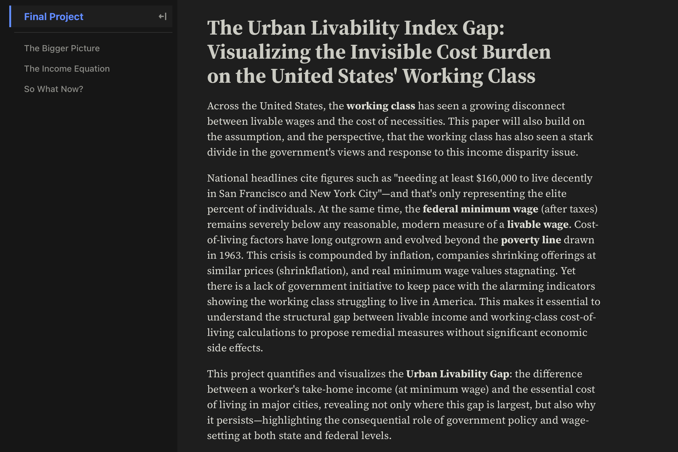 Team 3 - The Urban Livability Index Gap: Visualizing the Invisible Cost Burden on the United States' Working Class