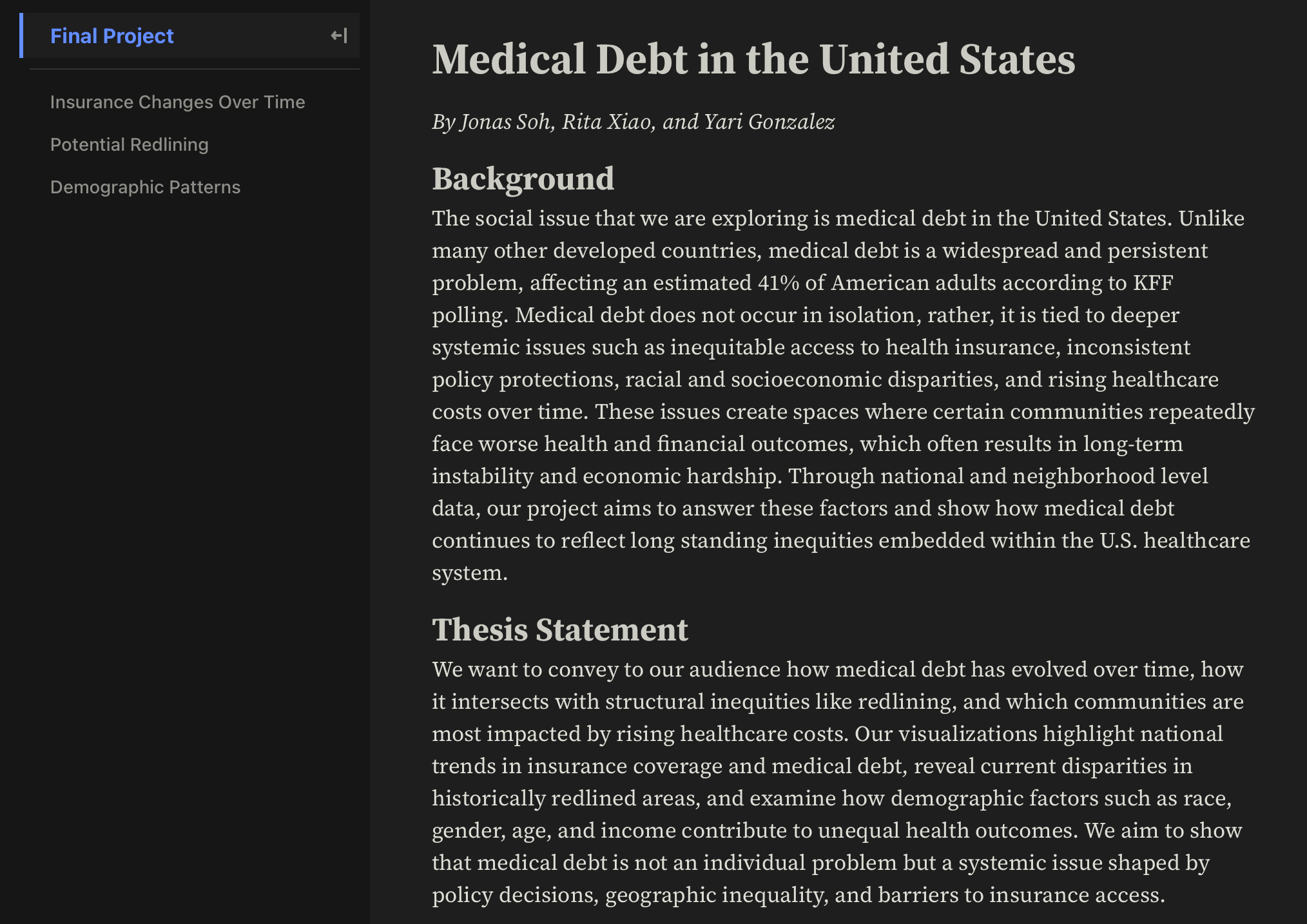 Team 4 - Medical Debt in the United States